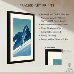 Ski Poster – Vintage Japanese Alpine Skiing Wall Art — framed print details measurements quality details