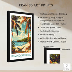 Dominican Republic Print framed print specifications: handmade wooden frame, clear plexiglass glaze, 20mm frame width, ready to hang
