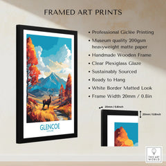 Glencoe Art Print Modern framed print specifications: handmade wooden frame, clear plexiglass glaze, 20mm frame width, ready to hang
