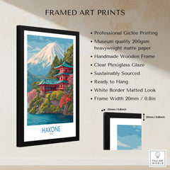 Hakone Japan Wall Art - Japan Travel Print framed print specifications: handmade wooden frame, clear plexiglass glaze, 20mm frame width, ready to hang