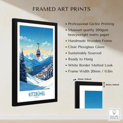 Kitzbuhel Wall Art Print framed print specifications: handmade wooden frame, clear plexiglass glaze, 20mm frame width, ready to hang
