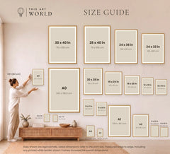 Wye Valley river and limestone cliffs watercolour art print, size guide with print sizes in cm and inches