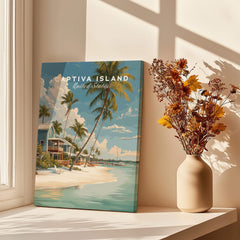 Captiva Island Florida Print – Coastal Palm Tree Art showcasing palm trees and ocean view in sunny setting.