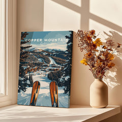 Copper Mountain Ski Print featuring vibrant artwork of Colorado's ski slopes and winter scenery.