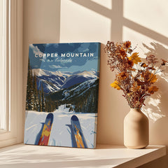 Ski Print Copper Mountain Colorado showcasing stunning alpine scenery and ski slopes in a cozy home setting.