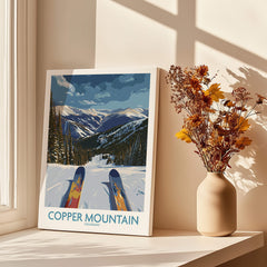 Copper Mountain Colorado Wall Art – Snowy Peak Winter Sports Print featuring a stunning winter mountain view.