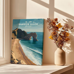 Durdle Door Poster – Jurassic Coast Wall Art showcasing the iconic limestone arch and beautiful coastline.