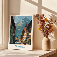 Gruyères Switzerland Poster | Historic European Town Architecture Canvas Print