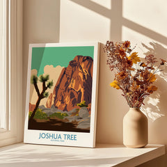 Joshua Tree National Park canvas print by window with dried flowers in vase, home decor