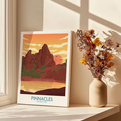Pinnacles National Park canvas art print by a sunny window with vase of dried flowers