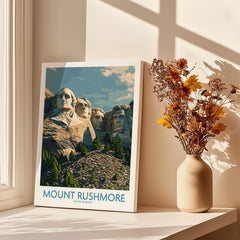 Mount Rushmore Poster | Black Hills National Memorial Canvas Print featuring iconic presidential faces.