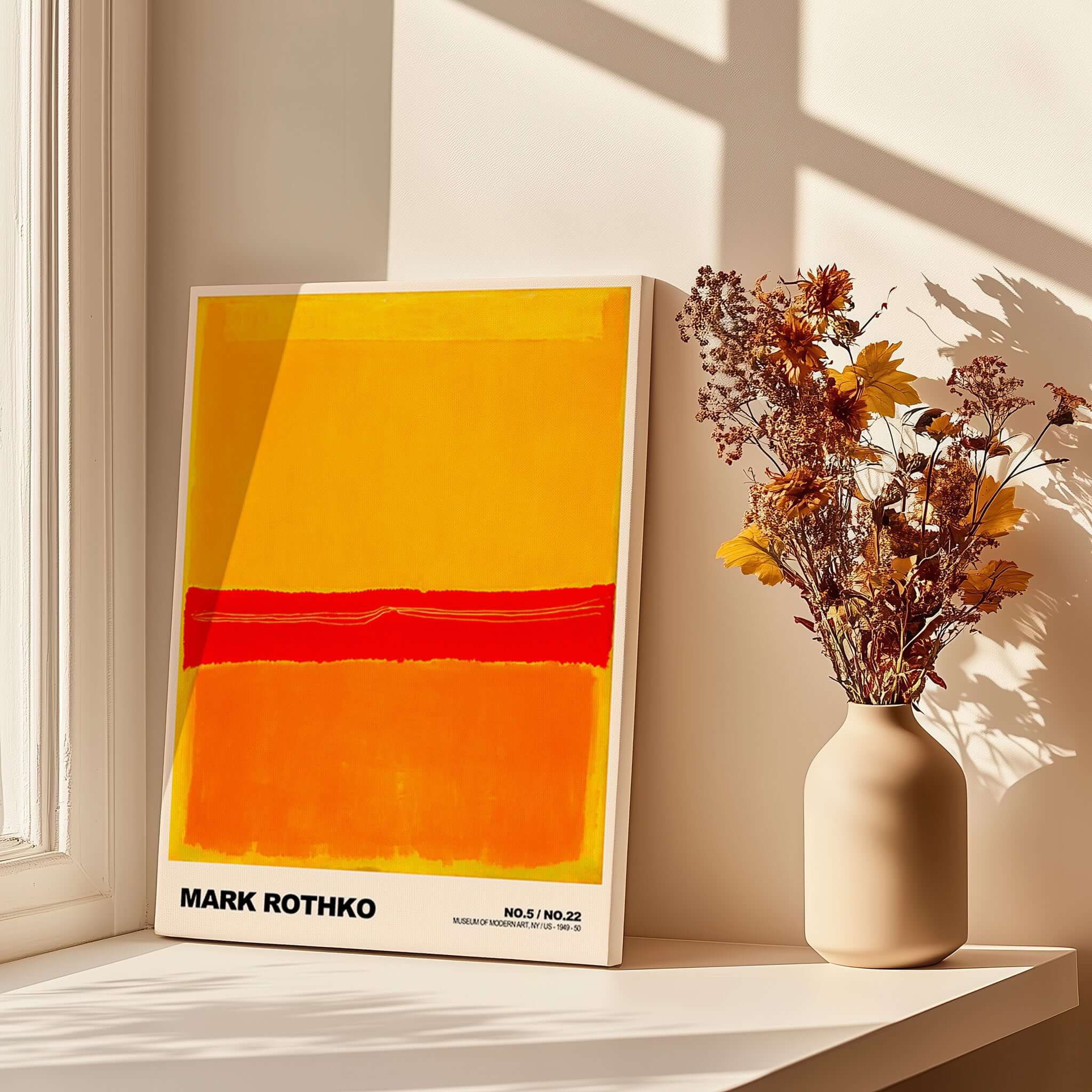 Affiche Mark Rothko Guggenheim New York 1970 - Impression Sur Toile Abstraite 40x60cm Sans Cadre