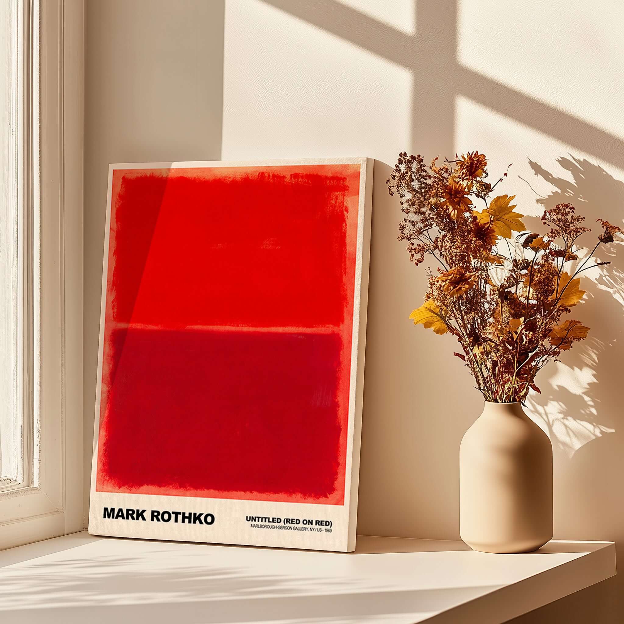 【スタンプアート・額装】 オリジナルデザイン Red Art とX'mas Mark Rothko Untitled Red on Red Art Print Poster – This Art World
