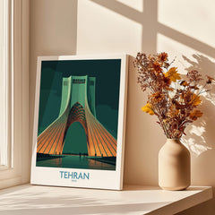 Tehran Iran Canvas Print | Iconic Persian Monument Cityscape Poster showcasing Azadi Tower.