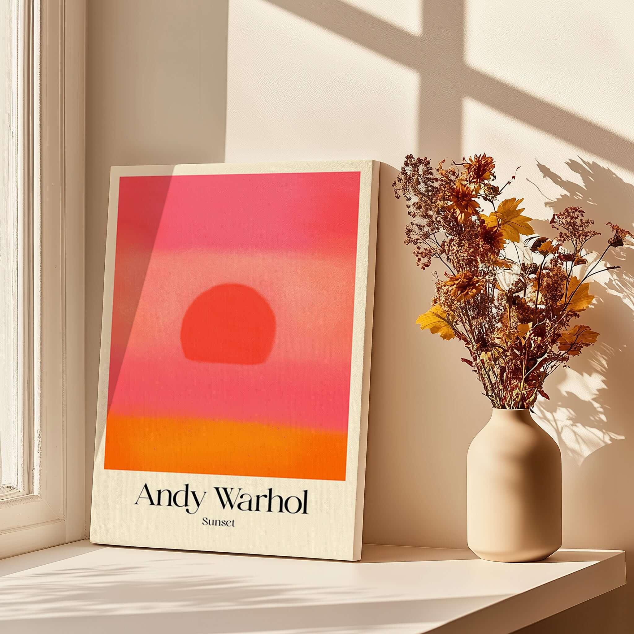 Andy Warhol Sunset Pink Pop Art Print | Modern Wall Art – This Art 