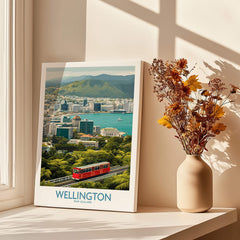 Wellington New Zealand Poster | Scenic City Skyline Landscape Canvas Print featuring vibrant city views and coastal scenery.