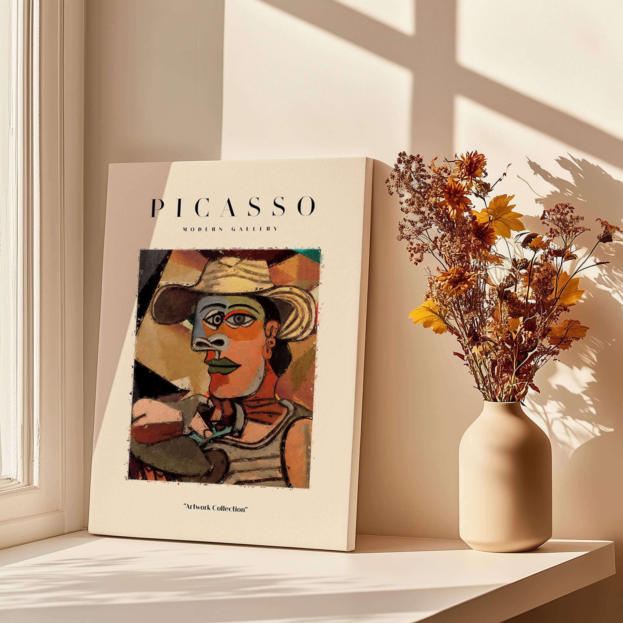 Picasso Man Straw Hat Abstract Portrait Art Print – This Art World
