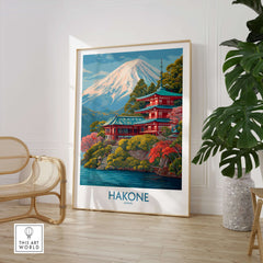 Hakone Japan Wall Art - Japan Travel Print showcasing serene landscapes and traditional architecture.