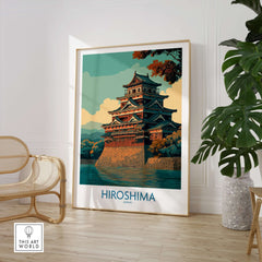 Hiroshima Japan Wall Art - Traditional Landmark Decor showcasing iconic architecture and cultural heritage.