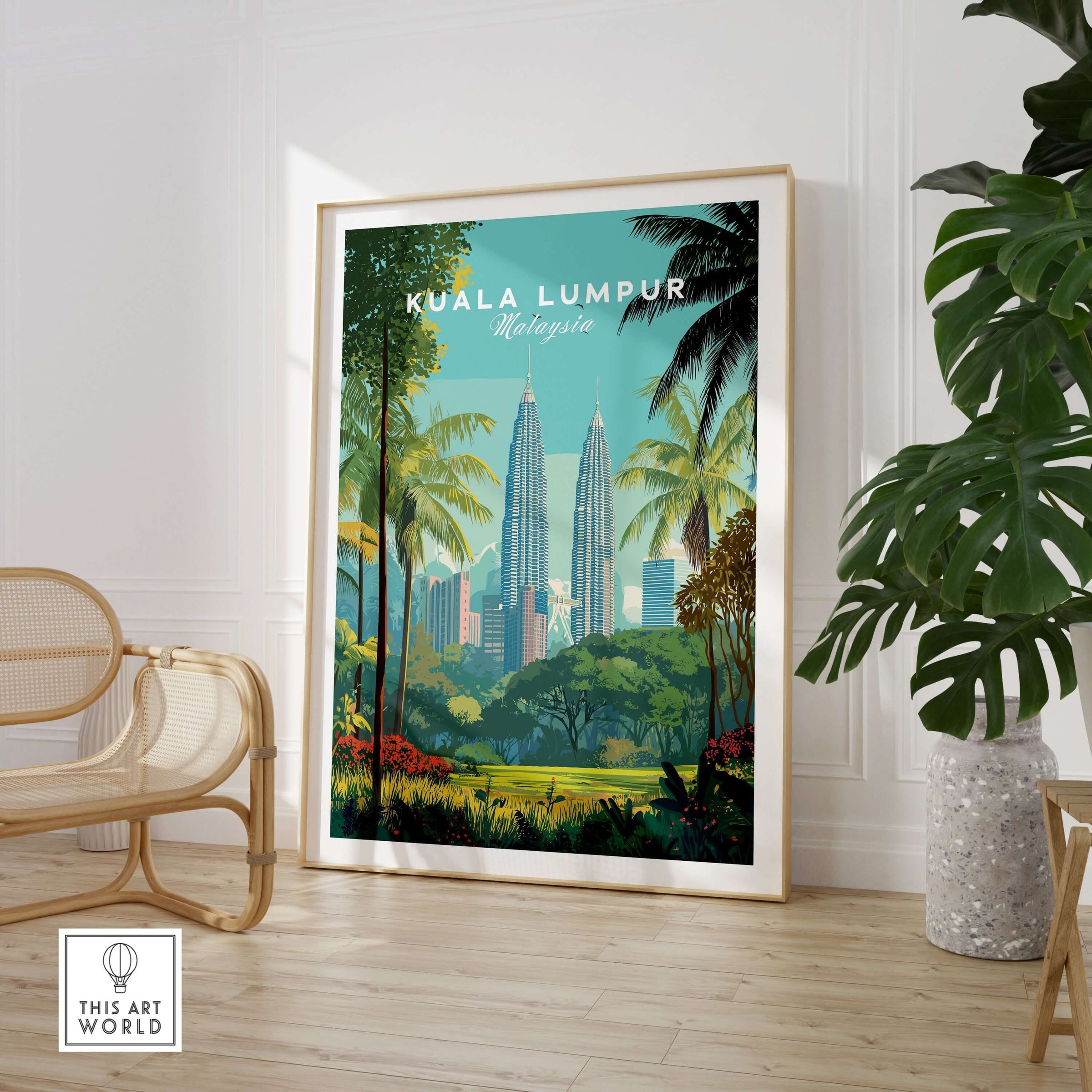 Kuala Lumpur Malaysia Petronas Towers Print - Skyscrapers & Nature Wall Art showcasing urban and natural beauty.