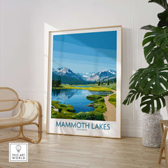 Mammoth Lakes Wall Art California Travel Print featuring stunning mountain vistas and serene landscapes.