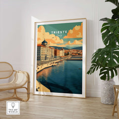 Elegant Trieste Italy Print showcasing coastal charm and historic architecture, perfect for travel lovers.