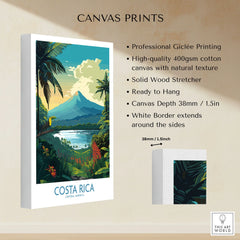 Costa Rica Wall Art | Modern Style canvas print specifications: 400gsm cotton canvas, solid wood stretcher, 38mm depth, mirror wrap
