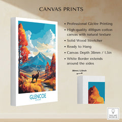Glencoe Art Print Modern canvas print specifications: 400gsm cotton canvas, solid wood stretcher, 38mm depth, mirror wrap