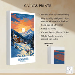 Whistler Print canvas print specifications: 400gsm cotton canvas, solid wood stretcher, 38mm depth, mirror wrap