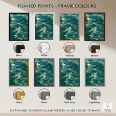 Fishing Boat Wall Art – Vintage Japanese Ocean Print — framed print colour options