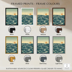 Japanese Ocean Art Print – Vintage Seascape Wall Art — framed print colour options