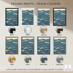 Ocean Waves Art Print – Blue Japanese Seascape Wall Art — framed print colour options