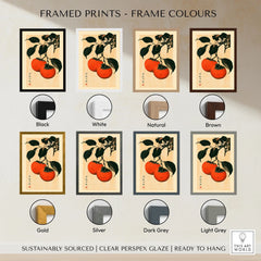 Persimmon Art Print – Japanese Botanical Kitchen Wall Art — framed print colour options