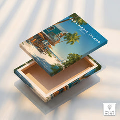 Anna Maria Island Florida art print on canvas box, tropical beach scene wall decor