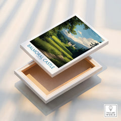Balmoral Castle Scotland art print on stretched canvas with floating frame detail