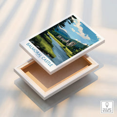 Balmoral Castle Scotland stretched canvas print floating frame with landscape art