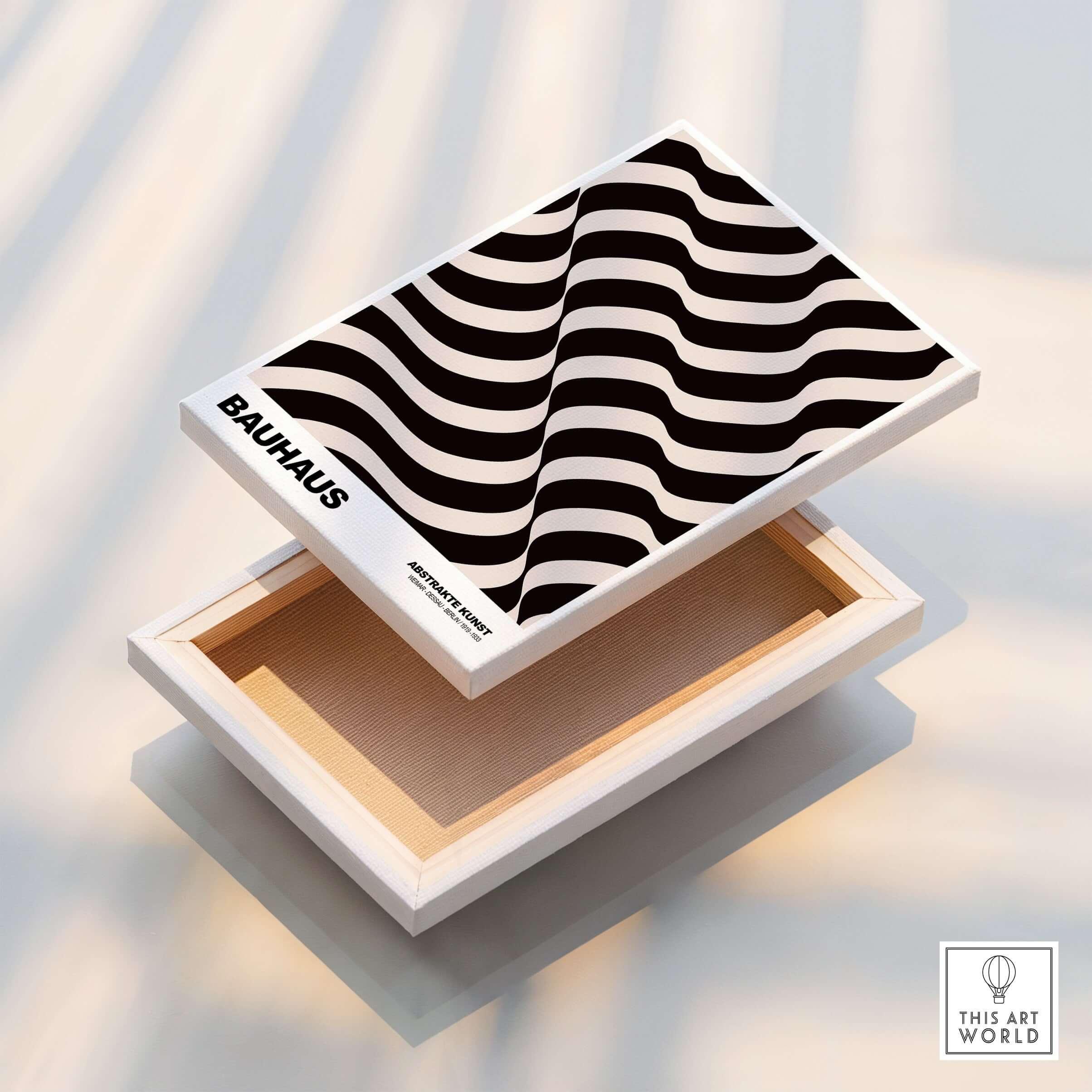 Bauhaus Exhibition Prints - Black Cream Waves Poster – This Art World
