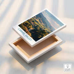 Carmel Valley California landscape art print on floating stretched canvas box