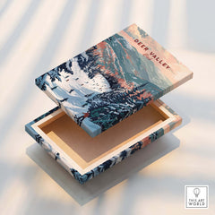 Deer Valley Ski Print - Utah decorative box showcasing mountain art and vibrant colors.
