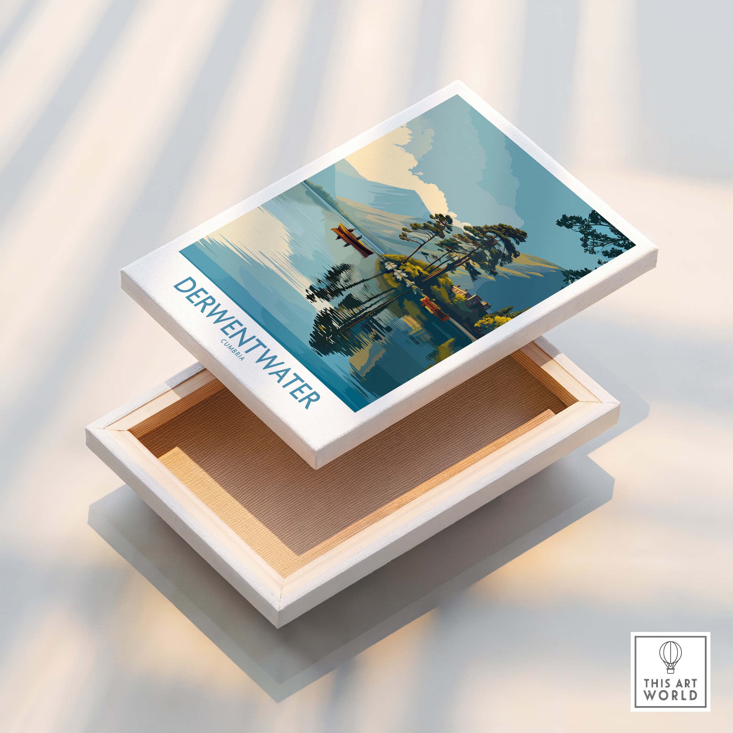 Derwentwater Cumbria Wall Art – Canvas Print featuring a scenic design of the lake and mountains.
