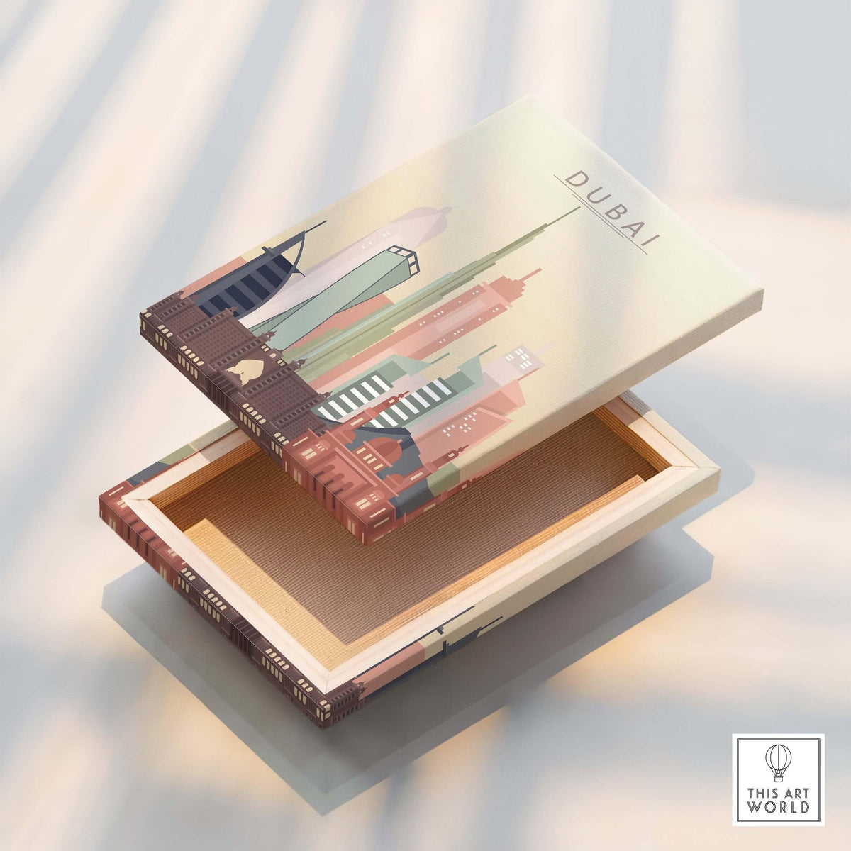 Dubai Wall Art | City Skyline Print - Beautifully designed box featuring Dubai's skyline, perfect for art lovers.