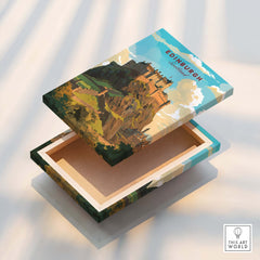 Edinburgh Poster Print decorative box featuring Edinburgh Castle design, perfect for travel lovers and home decor.