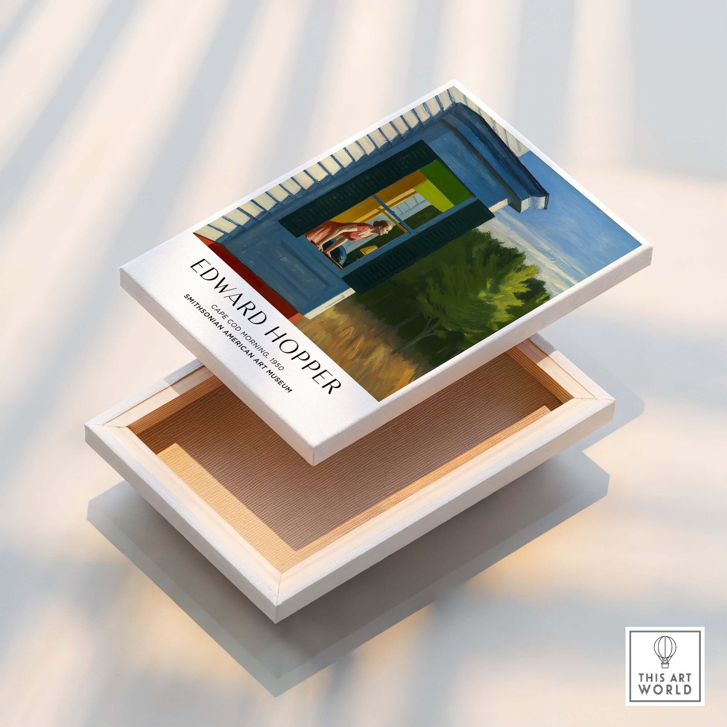 Edward Hopper Cape Cod Morning 1950 Art Print Poster -  American Realism in a display box, showcasing the artwork.