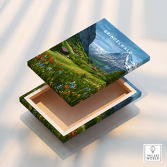 Grindelwald Switzerland Wall Art Print | Summer Alps Nature Travel Posters box design featuring picturesque Alps scenery