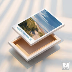 Holkham Beach Norfolk Canvas Print | Minimalist British Seaside Landscape Poster featuring an open box with artwork.