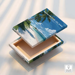 Honeymoon Island Travel Poster | Florida Beach Wall Art Print showcasing a beautiful beach scene on a decorative box.