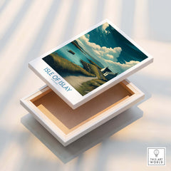Isle of Islay Scotland Poster | Scottish Seaside Village Canvas Print featuring a picturesque coastal scene.