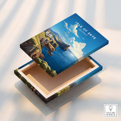 Isle of Skye Poster beautiful depiction of Scotland's landscapes on a decorative box.