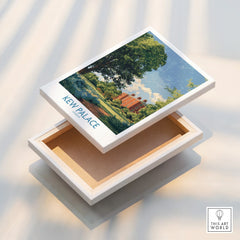 Kew Palace London travel poster canvas print, floating frame, landscape wall art