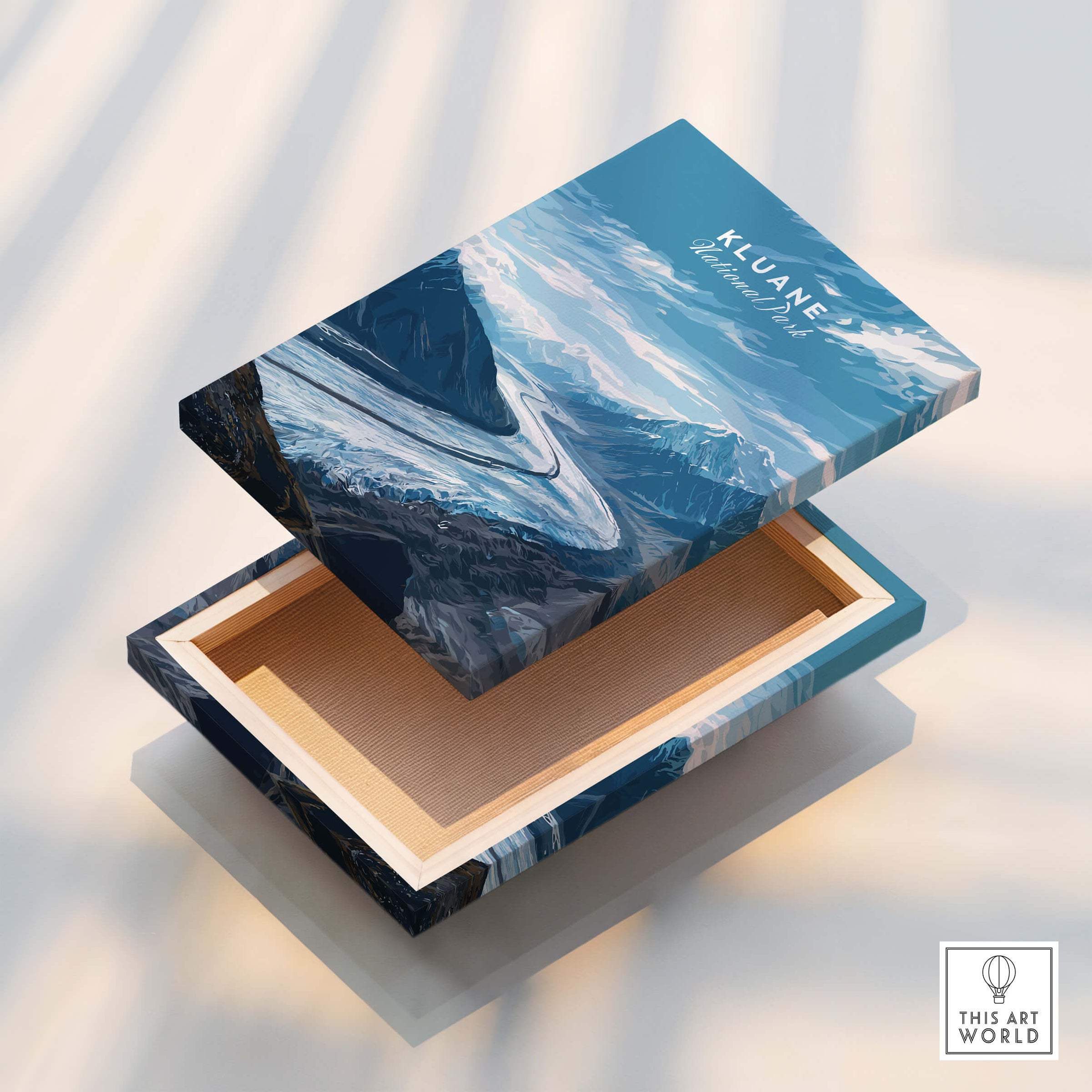 Kluane Wall Art Print National Park Canada | Yukon Glacier Landscape Travel Poster decorative box with scenic artwork
